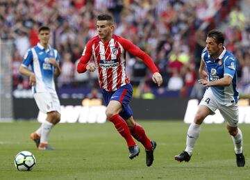 Lucas Hernández fue uno de los más participativos de la primera parte del Atlético de Madrid.