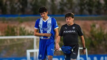 Hugo Novoa el día de la lesión de hombro.