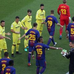 El Villarreal sí hizo el pasillo de campeón al Barcelona