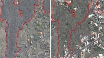 El antes y el después en La Palma tras la erupción del volcán en Cumbre Vieja