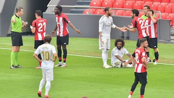 05/07/20 PARTIDO PRIMERA DIVISION
CORONAVIRUS COVID19
ATHLETIC DE BILBAO - REAL MADRID
AMONESTACION TARJETA AMARILLA A RAUL GARCIA
SERGIO RAMOS
