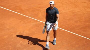 Nadal durante los entrenamientos previos al Masters 1000 de Roma.