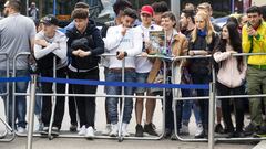 Seguidores presentes a la llegada del club blanco a Múnich.