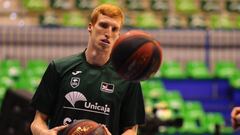 El jugador del Unicaja Alberto D&iacute;az, durante un entrenamiento