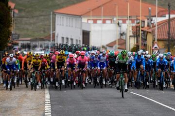 El pelotón durante la etapa de hoy.