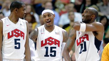 Kevin Durant, Carmelo Anthony y Kobe Bryant.