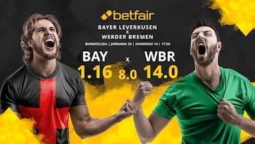 Bayer Leverkusen vs. Werder Bremen: horario, TV, estadísticas, clasificación y pronósticos