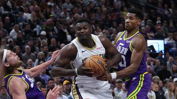 Tras tres victorias consecutivas y cinco en seis partidos, los Pelicans caen de nuevo ante los Jazz y dan un paso atr¨¢s. Ganan Wizards y Blazers.