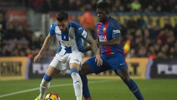 Umtiti, en el partido ante el Leganés.