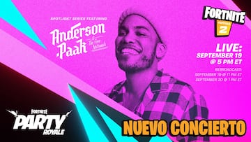 Conciertos Spotlight en Fiesta Magistral en Fortnite: Anderson Paak anunciado