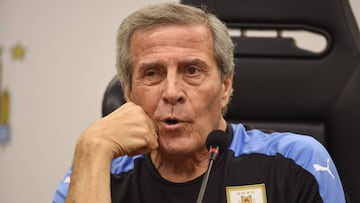 Uruguay's national football team coach Oscar Washington Tabarez