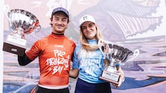 Janire Gonzalez-Etxabarri y Adur Amatriain, campeones de Europa de la WSL tras ganar en Marruecos