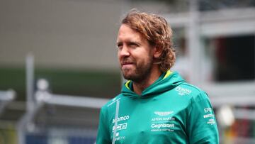 SPIELBERG, AUSTRIA - JULY 10: Sebastian Vettel of Germany and Aston Martin F1 Team looks on from the drivers parade ahead of the F1 Grand Prix of Austria at Red Bull Ring on July 10, 2022 in Spielberg, Austria. (Photo by Joe Portlock - Formula 1/Formula 1 via Getty Images)