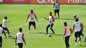 Peru&#039;s national football team holds a training session in Sao Paulo, Brazil, on June 20, 2019, during the Copa America football tournament. (Photo by Nelson ALMEIDA / AFP)