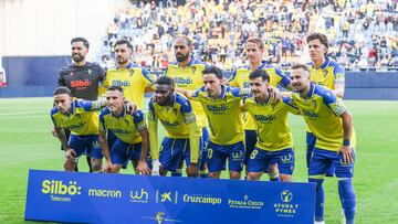 El once del Cádiz en el debut de Gaizka Garitano en la tarde de hoy sábado en el Nuevo Mirandilla.