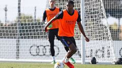 David Alaba, en el entrenamiento del pasado martes.