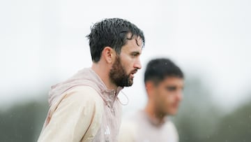 El centrocampista estadounidense Luca de la Torre, durante un entrenamiento del Celta.
