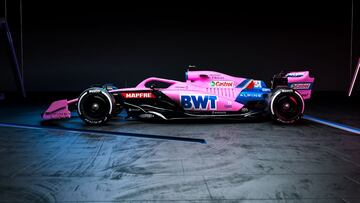 El coche de Alonso para Bahrein. Después regresará a la combinación de Azul y detalles rosas.
