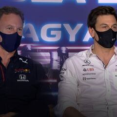 El penúltimo enganchón entre Mercedes y Red Bull