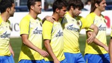 <b>ARMONÍA. </b>La plantilla se ejercitó ayer pensando ya en el Barcelona.