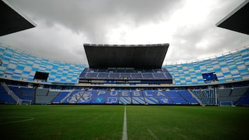 Soccer Football - Liga MX - Puebla v Guadalajara - Estadio Cuauhtemoc, Puebla, Mexico - September 26, 2025 General view inside the stadium before the match REUTERS/Eloisa Sanchez
