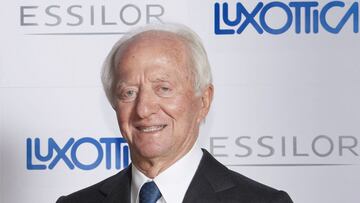 (FILES) This file photo taken and handout by Essilor on January 16, 2017 shows founder and chairperson of Italian eyewear manufacturer Luxottica, Leonardo Del Vecchio in Paris. - Leonardo Del Vecchio, founder of eyewear maker Luxottica and Italy's se