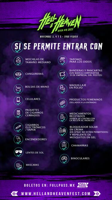 Hell And Heaven 2023: objetos permitidos y prohibidos para ingresar al festival