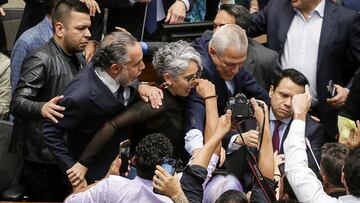 En la plenaria del Senado, con una votación de 49 votos por el No y 47 por el Si, se hundió en el Congreso de la República, la propuesta presentada por el Gobierno Nacional que buscaba la consulta popular. (Colprensa - Cristian Bayona).