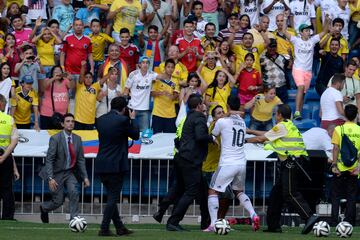 22 de julio de 2014 | El jugador colombiano concentró a 40.000 personas en el estadio Santiago Bernabéu en su primer día vestido de blanco. 