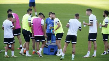 Entrenamiento del M&aacute;laga.