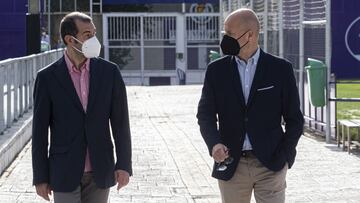 Foto de archivo de David Espinar y Matt Fenaert en los Anexos de Zorrilla, instalaciones del Real Valladolid.