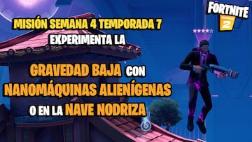 ¿Cómo experimentar la gravedad baja con nanomáquinas alienígenas o en la nave nodriza en Fortnite?