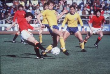 Juanito, con la Selección española en un partido frente a Suecia en el Mundial de Argentina-78.