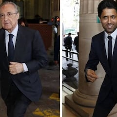 Florentino y Al Khelaifi, cumbre con Neymar y Mbappé de fondo