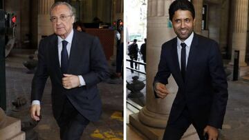 Florentino y Al Khelaifi, cumbre con Neymar y Mbappé de fondo