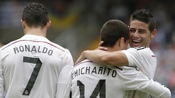 James y Chicharito en el Real Madrid