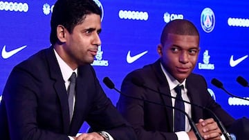 Al Khelaifi, presidente del PSG, y Mbappé, pulso por el futuro del crack.