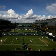 How many courts does Wimbledon have?