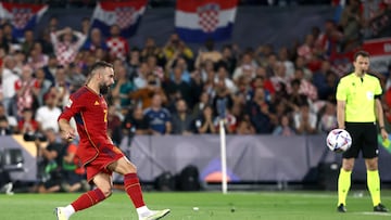 Carvajal marca el penalti decisivo que dio la Nations League a España ante Croacia.