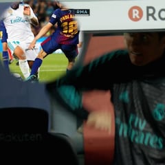 El puñetazo al banquillo del Camp Nou de Cristiano por el árbitro