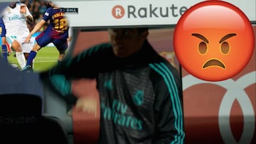 El puñetazo al banco del Camp Nou de Cristiano por el árbitro