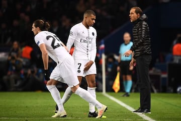 Rabiot y Mbappé, junto a Tuchel.