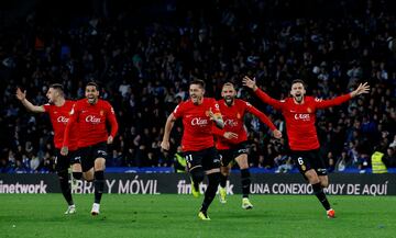 Celebración de los jugadores del Mallorca.