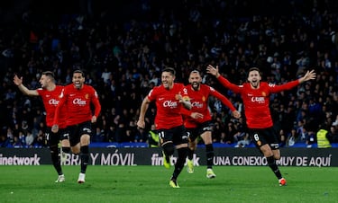 Celebración de los jugadores del Mallorca.