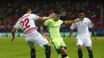 Jesús Navas en su vuelta al Sánchez Pizjuán en Champions.