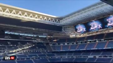 In this video shared by the Spanish TV show El Chiringuito, the revamped Bernabéu’s state-of-the-art scoreboard appears to be nearing completion.