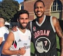 Carmelo Anthony asiste al entreno del Madrid en UCLA