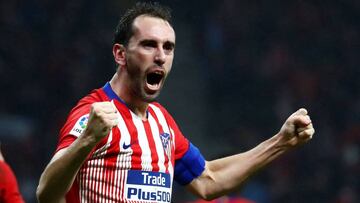 Soccer Football - La Liga Santander - Atletico Madrid v Athletic Bilbao - Wanda Metropolitano, Madrid, Spain - November 10, 2018  Atletico Madrid&#039;s Diego Godin celebrates scoring their third goal     REUTERS/Juan Medina