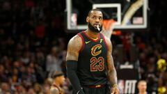 CLEVELAND, OH - JANUARY 20: LeBron James #23 of the Cleveland Cavaliers looks up at the scoreboard during a stoppage in play in the second quarter of the game against the Oklahoma City Thunder at Quicken Loans Arena on January 20, 2018 in Cleveland, Ohio. Oklahoma City defeated Cleveland 148-124. NOTE TO USER: User expressly acknowledges and agrees that, by downloading and or using this photograph, User is consenting to the terms and conditions of the Getty Images License Agreement.   Kirk Irwin/Getty Images/AFP
 == FOR NEWSPAPERS, INTERNET, TELCOS &amp; TELEVISION USE ONLY ==