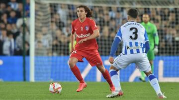 Javi Serrano, durante un partido del Atlético.